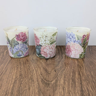 wild hydrangea votive gift set open