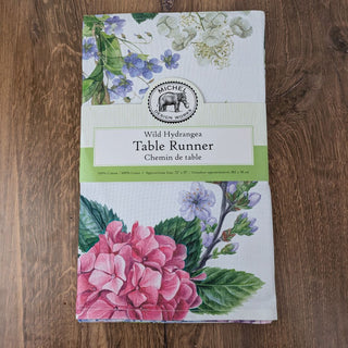Wild Hydrangea Cotton Table Runner | Michael Design Works