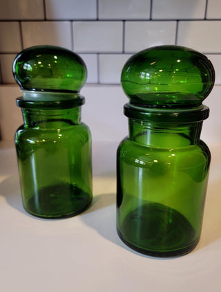 Belgium green apothecary jar/bubble top