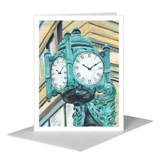 Marshall Fields Clock, Chicago, Greeting Card