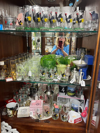 VTG Fed. Black Crow Rooster 5" Drink Glass