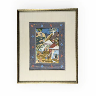 Persian Camp Scene in Gilt Wood Frame 16Wx1Dx20H