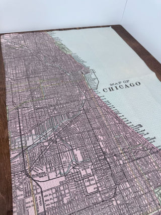 Chicago Illinois Map Waffle Weave Kitchen Towel Tea Towel