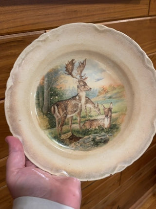 Dresden Ironstone transferware elk plate