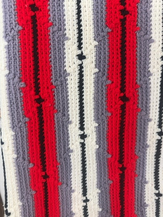 Vintage, hand crocheted afghan/ throw