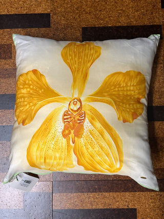 *Jim Thompson silk Pillow yellow orchid 1765