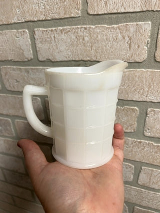 White glass creamer