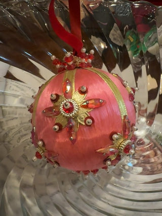 Vintage, handcrafted push in sequins ornaments