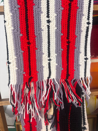 Vintage, hand crocheted afghan/ throw
