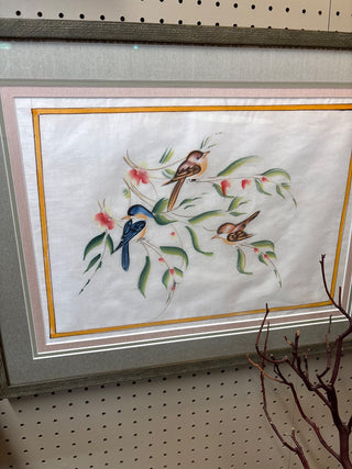 Silk birds framed