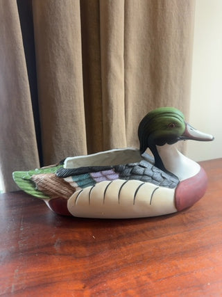 Vintage, duck ceramic planter