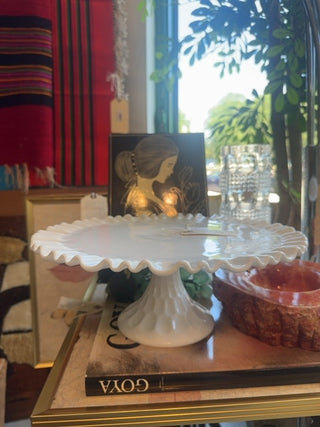 Vintage, Fenton milk glass cake holder