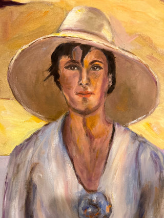 Man with Hat, paint on canvas