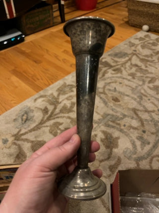 Silver trumpet vase