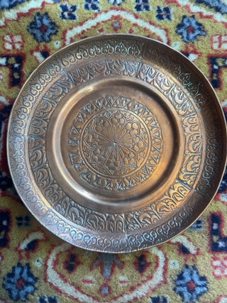 Antique,hand made copper decorative plate