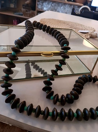 Turq&Wood Bead Neck