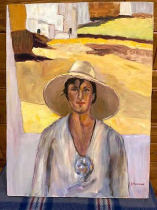 Man with Hat, paint on canvas