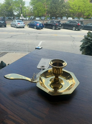 Vintage,brass candlestick with handle