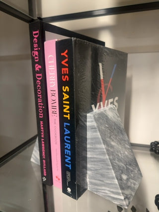Gray marble bookends - a pair