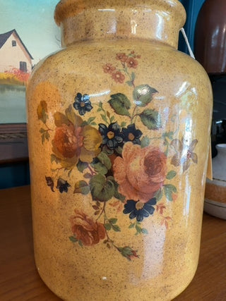 Vintage,pottery vase with flowers