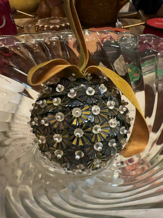 Vintage, handcrafted push in sequins ornament
