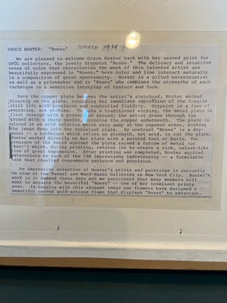 "Roses" Lithograph Signed and Numbered by Grace Hoxter