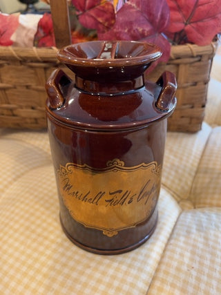 Marshall Fields ceramic crock