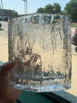 Vintage, Hoya Japan Ice vase, Mcm modern glass