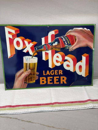 Fox Head Lager Beer Sign (not old)