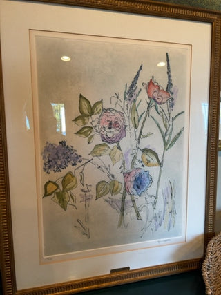 "Roses" Lithograph Signed and Numbered by Grace Hoxter