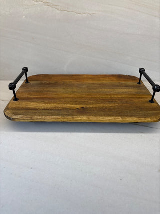 Wood serving tray