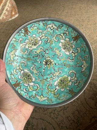 Japanese porcelain pewter bowl