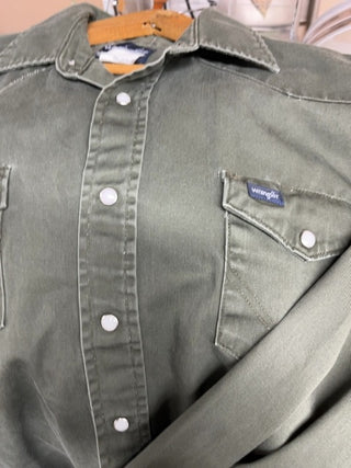 Wrangler snap front twill shirt XL
