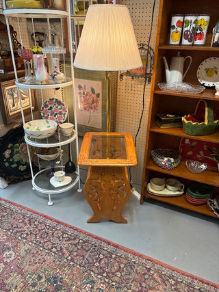 Lamp table w/magazine rack
