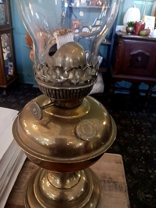 Antique Brass Oil Lamp 18"