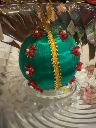 Vintage, handcrafted push in sequins ornaments