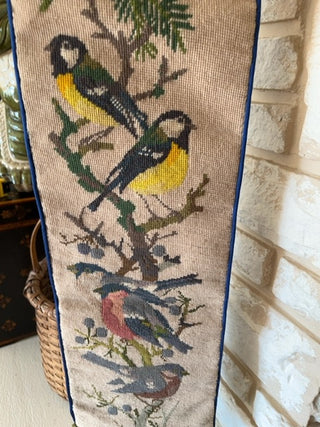 Bird needlepoint wall hanging