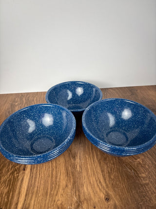 Set of 9 enamel ware bowls