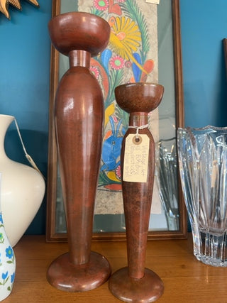 Vintage,oversized candle holder (set of 2)