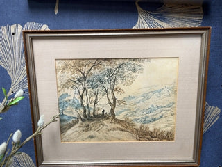 Countryside sketch, framed glass