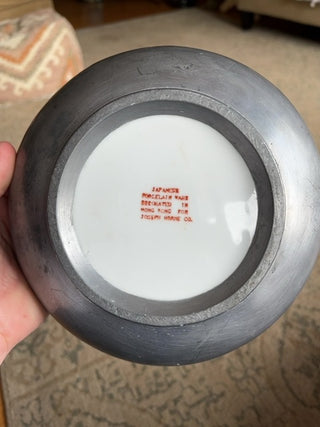 Japanese porcelain pewter bowl