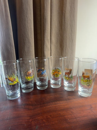 Vintage,Irving Oil Wildlife glasses (set of6)