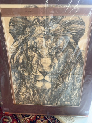 Vintage, poster ,Lion, by artist Robert Regis Dvorak