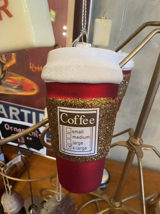 4.5" Glass Coffee Cup Ornament