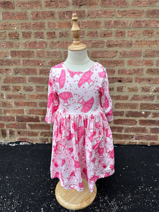 Pirouette 3/4 Sleeve Pocket Twirl Dress - 3T