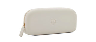 Zip Up Silicone Eyeglass Case - Cream