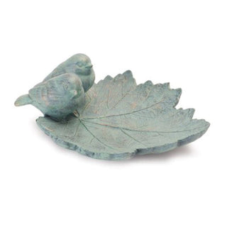 Leaf with Birds Tray 10"L x 3.75"H