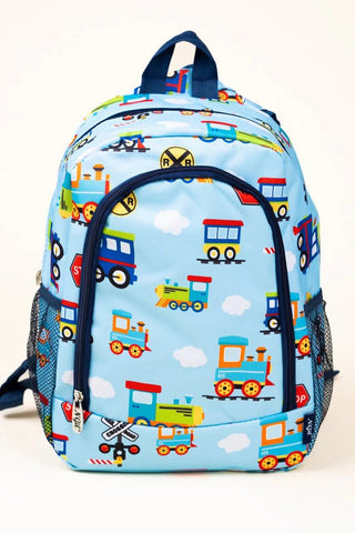 Train Print Canvas Backpack Sz M
