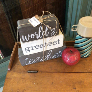 Teacher Block Decor Set of 3