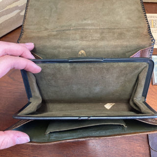 vintage cameo studios tooledleather wallet/clutch